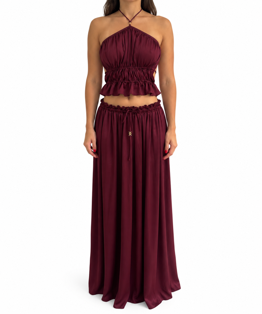 Janthee Cindy Halter Top and Maxi Skirt Set