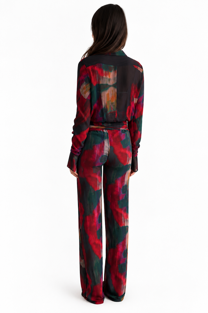 Rat & Boa Printed Wrap Top and Trouser Set