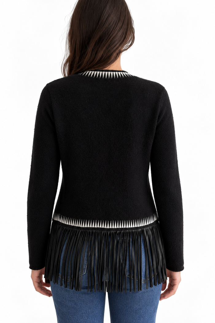 Zadig & Voltaire Cashmere Fringe-Trim Cardigan
